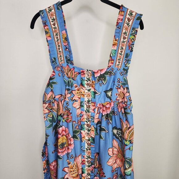 NWT Farm Rio Wonderful Bouquet Blue Sleeveless Maxi Dress Size Medium - Picture 10 of 17